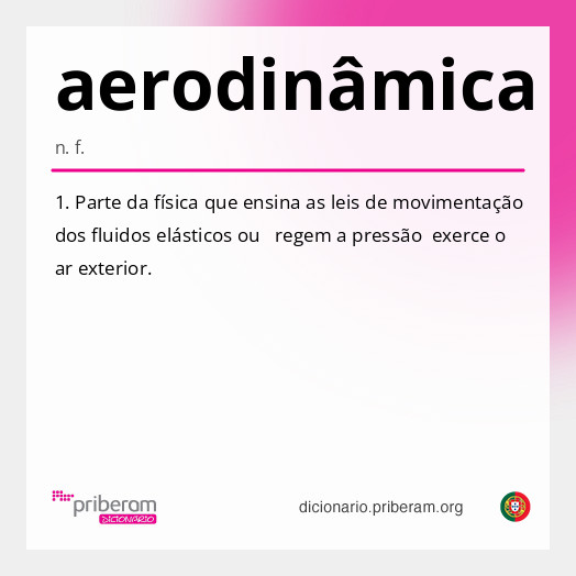 Significado de aerodinâmica