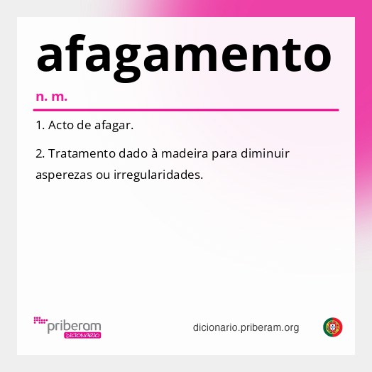 Significado de afagamento