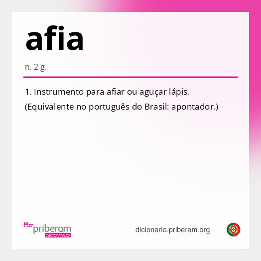 Significado de afia