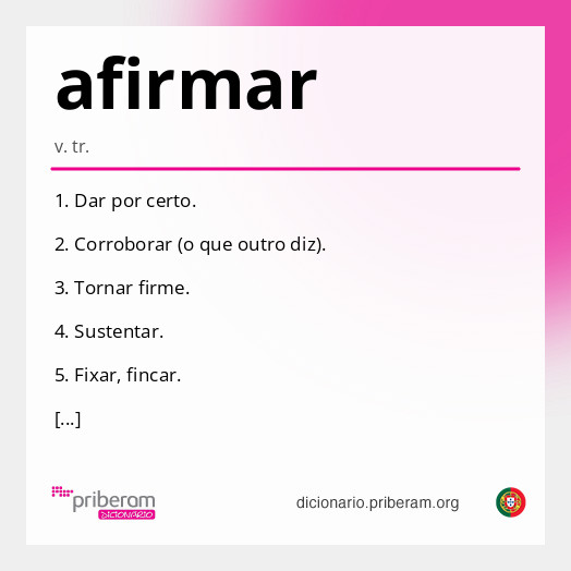 Significado de afirmar