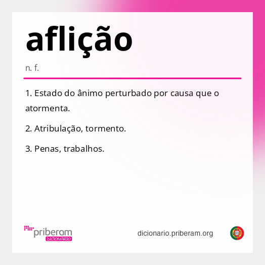 Significado de aflição