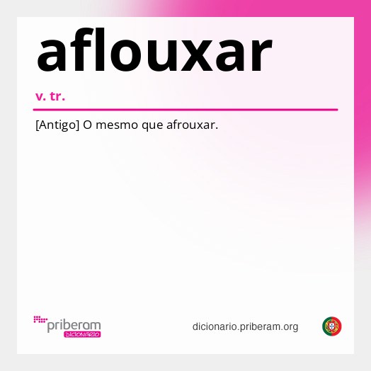 Significado de aflouxar