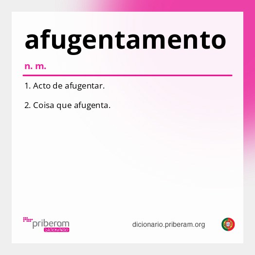 Significado de afugentamento