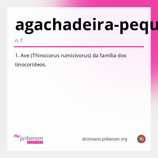 Significado de agachadeira-pequena