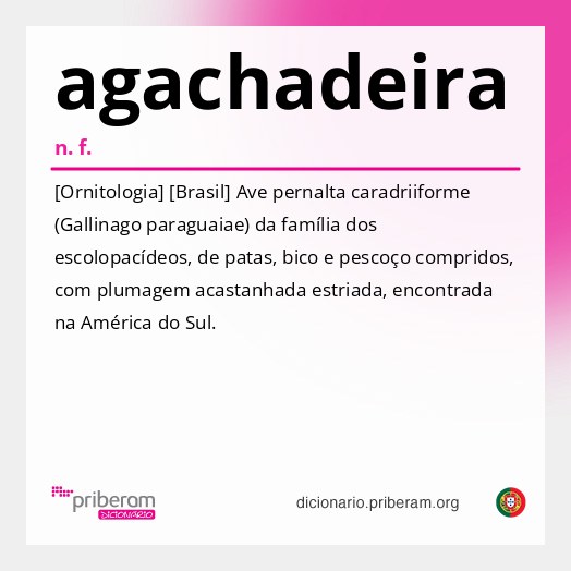 Significado de agachadeira