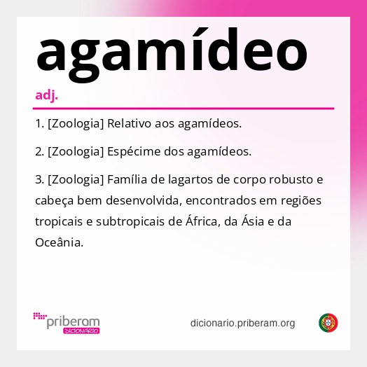 Significado de agamídeo