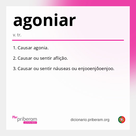 Significado de agoniar