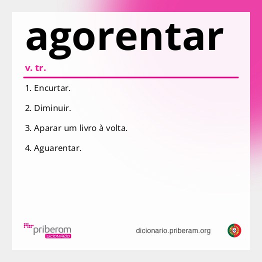 Significado de agorentar