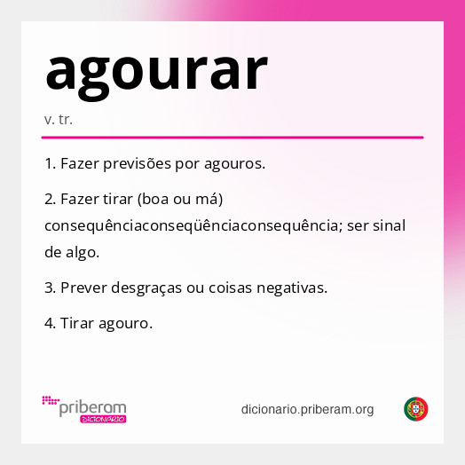 Significado de agourar