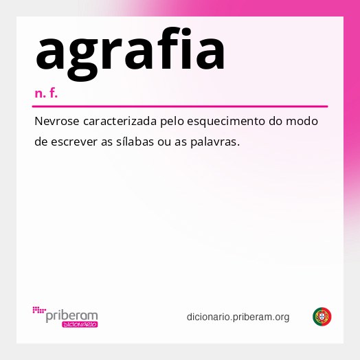 Significado de agrafia