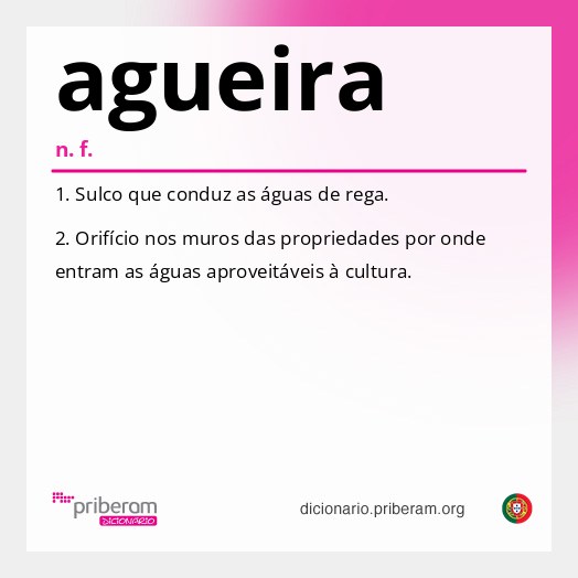 Significado de agueira