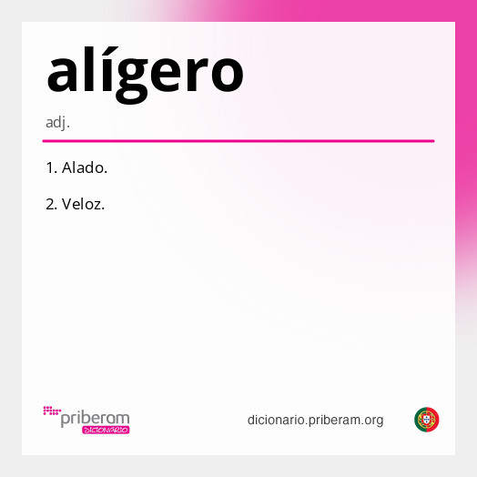 Significado de alígero