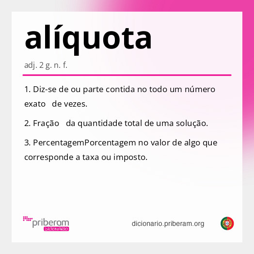 Significado de alíquota