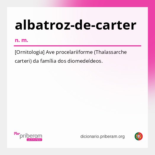 Significado de albatroz-de-carter