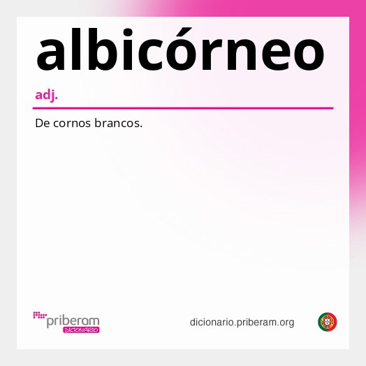 Significado de albicórneo