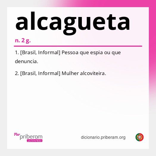 Significado de alcagueta