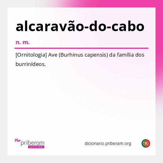 Significado de alcaravão-do-cabo