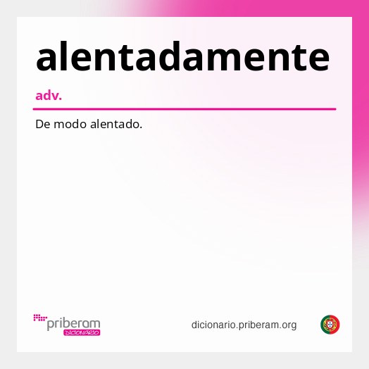 Significado de alentadamente