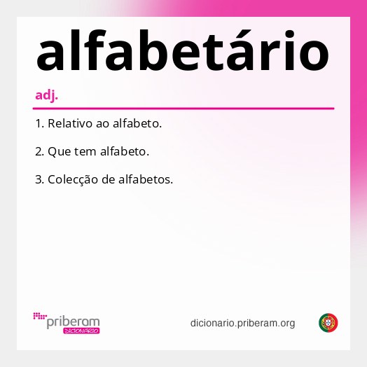 Significado de alfabetário