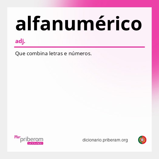 Significado de alfanumérico