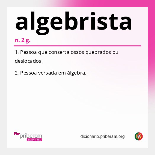 Significado de algebrista