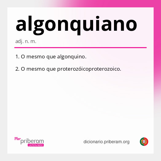 Significado de algonquiano