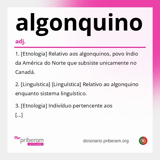 Significado de algonquino