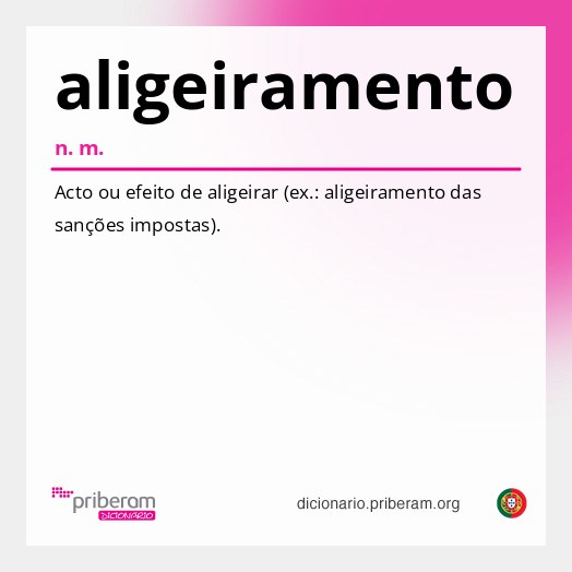 Significado de aligeiramento