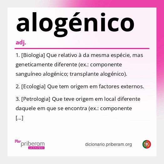 Significado de alogénico