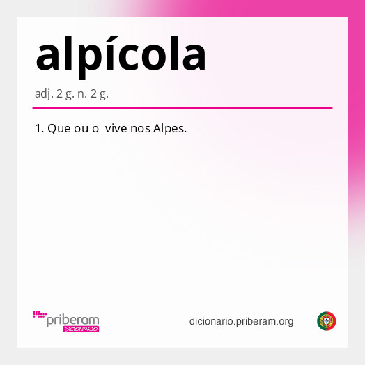 Significado de alpícola