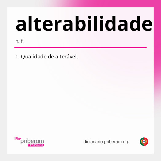 Significado de alterabilidade