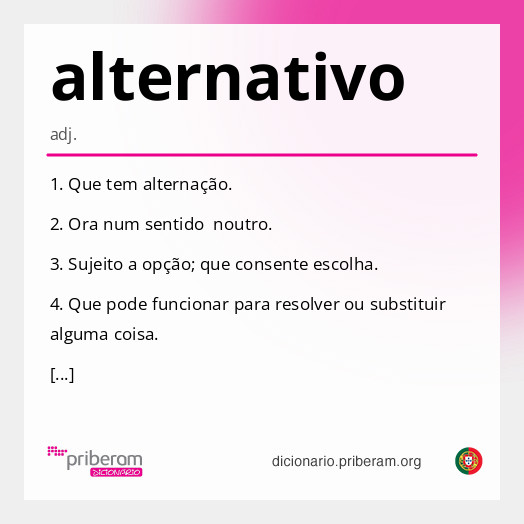 Significado de alternativo