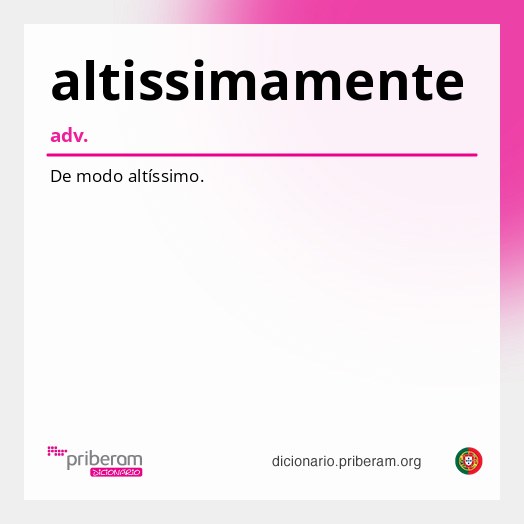 Significado de altissimamente