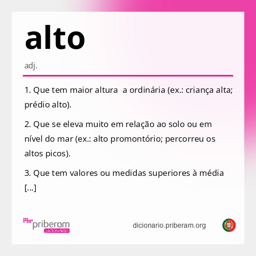 Significado de alto