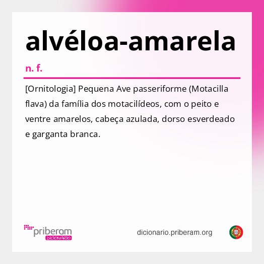 Significado de alvéloa-amarela