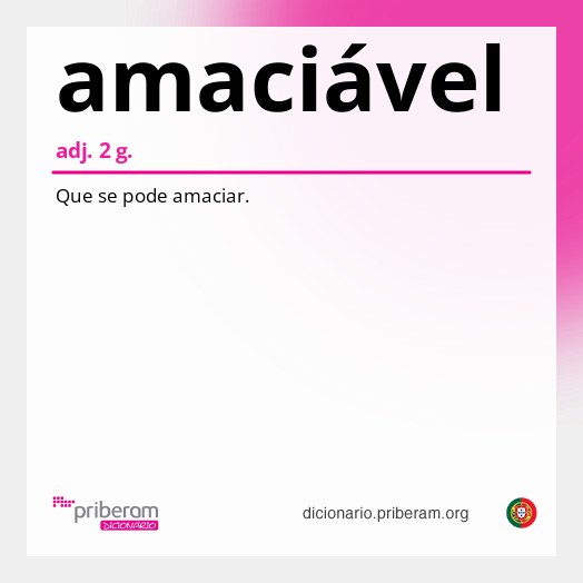 Significado de amaciável
