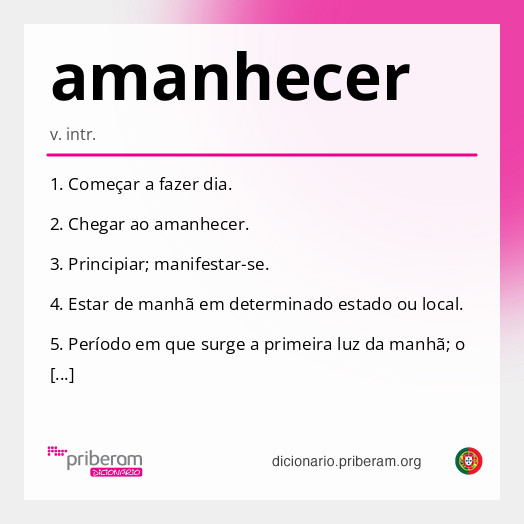 Significado de amanhecer