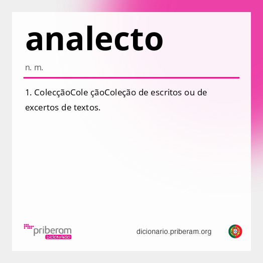 Significado de analecto
