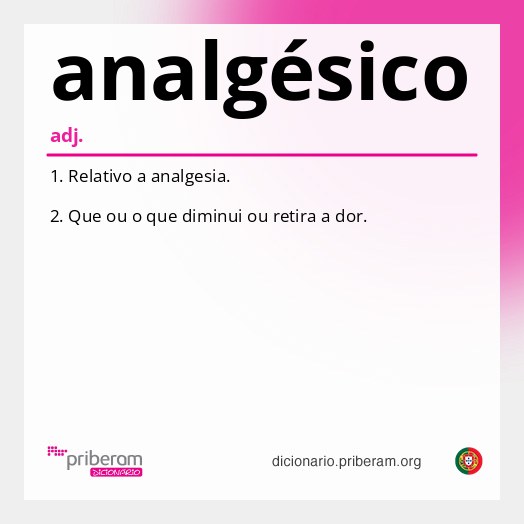 Significado de analgésico