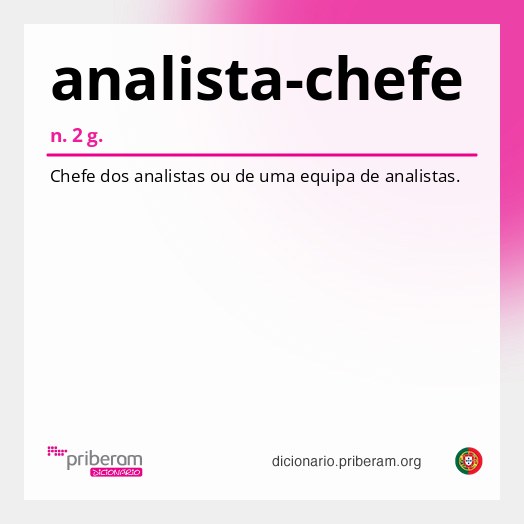 Significado de analista-chefe