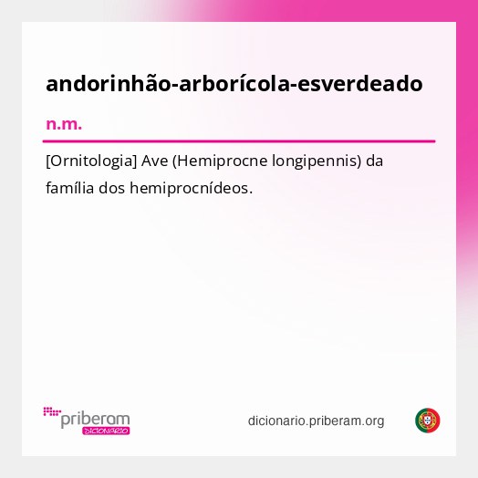 Significado de andorinhão-arborícola-esverdeado