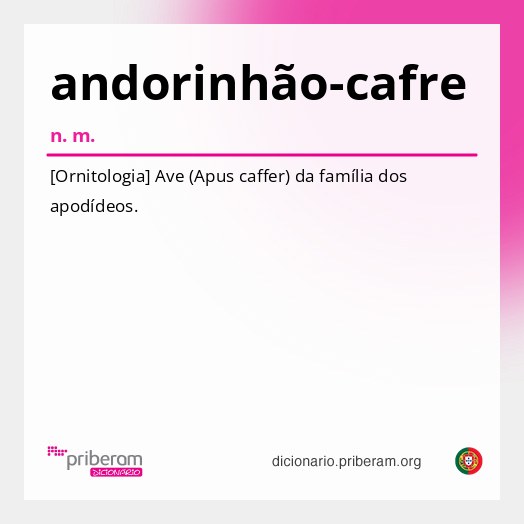 Significado de andorinhão-cafre