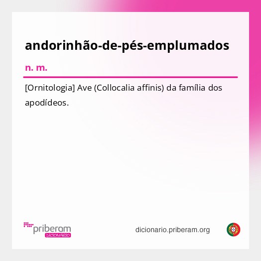 Significado de andorinhão-de-pés-emplumados