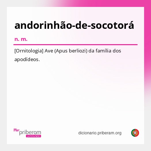 Significado de andorinhão-de-socotorá