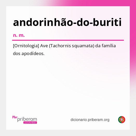 Significado de andorinhão-do-buriti