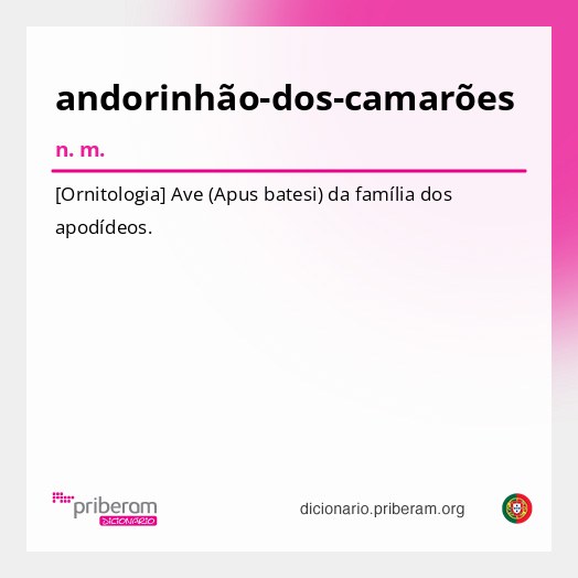 Significado de andorinhão-dos-camarões