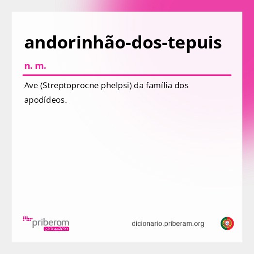Significado de andorinhão-dos-tepuis