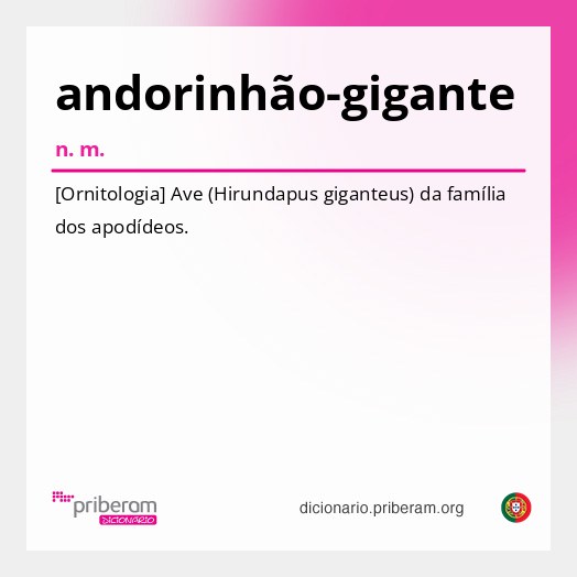 Significado de andorinhão-gigante