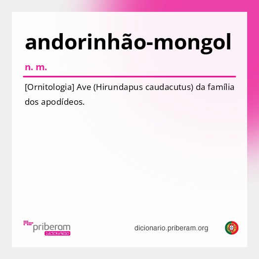 Significado de andorinhão-mongol