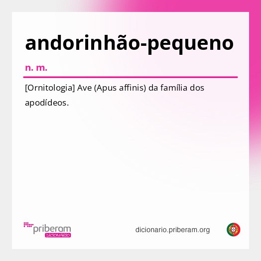 Significado de andorinhão-pequeno